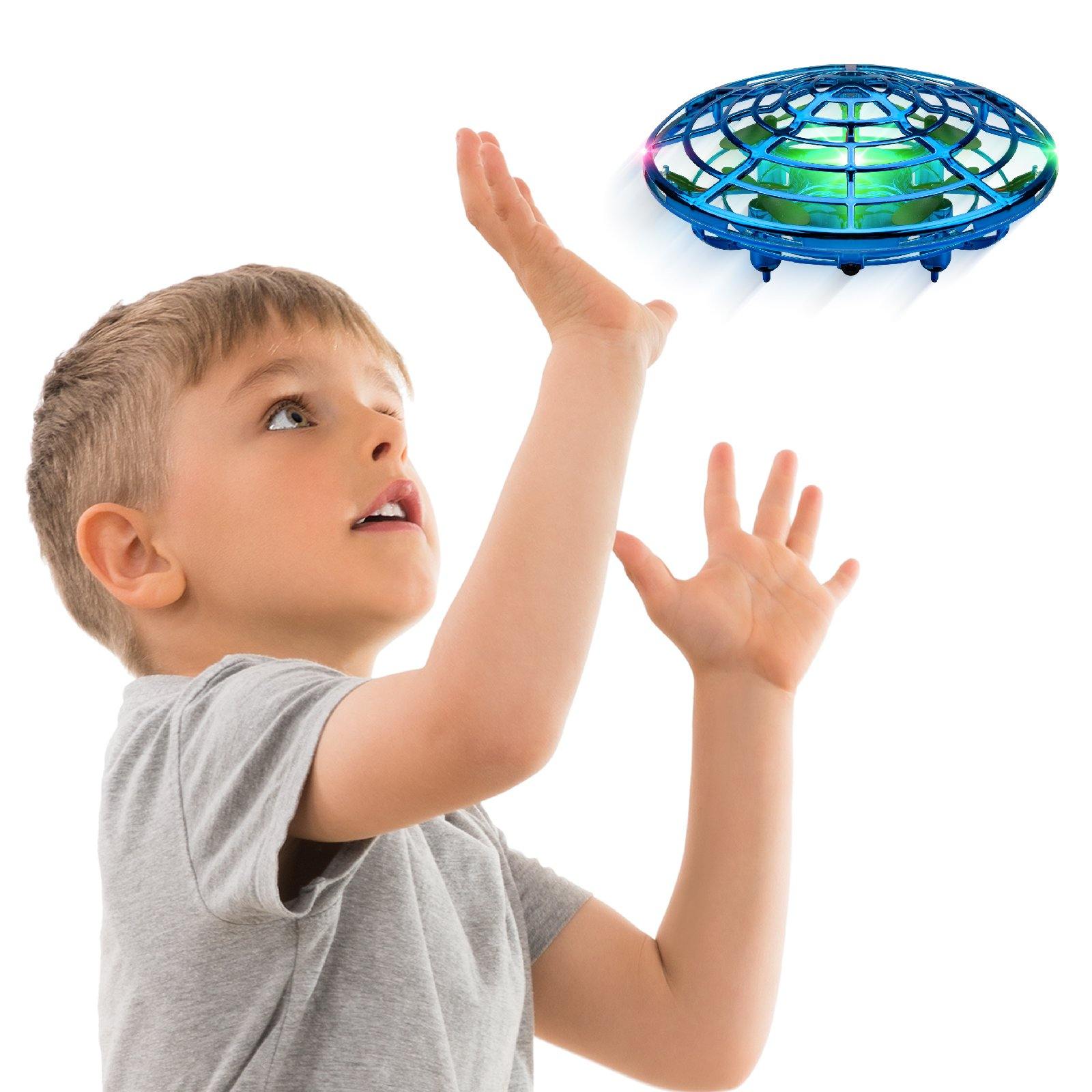 A sleek, lightweight entry-level drone for beginners, floating against a pristine white laboratory background.